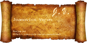 Joanovics Veron névjegykártya