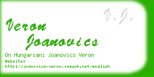 veron joanovics business card